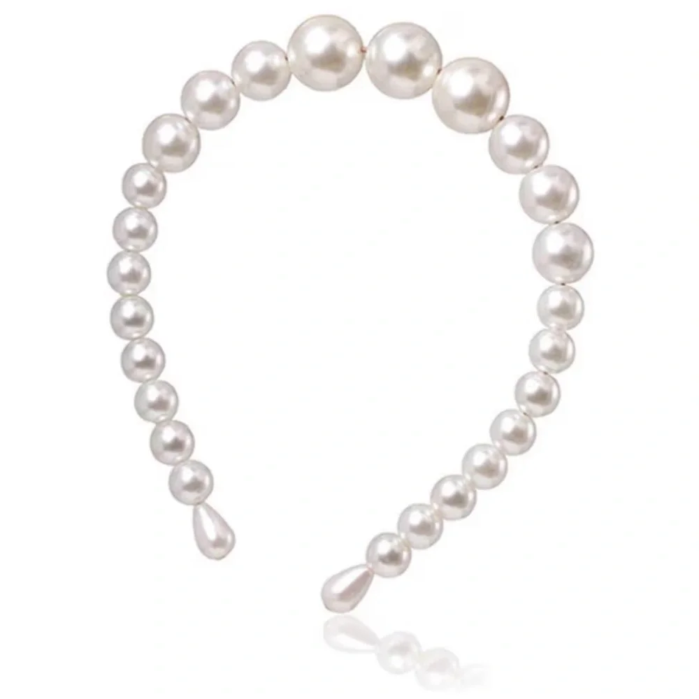 NWT White Pearl Beaded Headband - Elegant Women's Headband